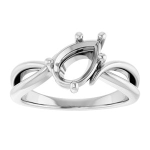 Sterling Silver 9x6 mm Pear Ring Mounting – image 6