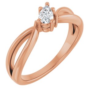 10K Rose Gold 5x3 mm Pear Ring Mounting