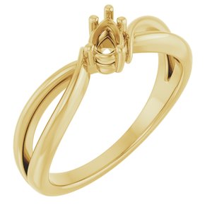 10K Yellow Gold 5x3 mm Pear Ring Mounting – image 2