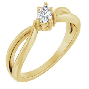 14K Yellow Gold 5x3 mm Pear Ring Mounting