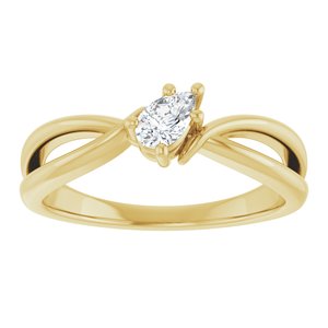 10K Yellow Gold 5x3 mm Pear Ring Mounting – image 5