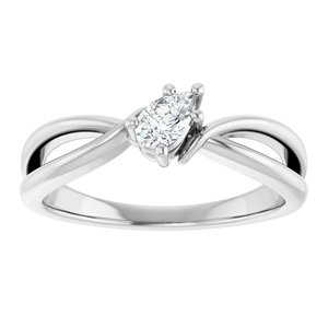 10K White Gold 5x3 mm Pear Ring Mounting – image 5