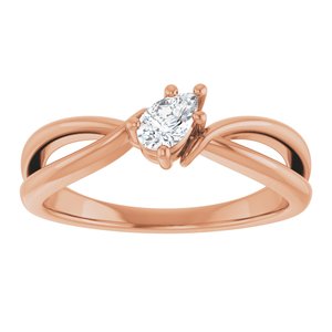 10K Rose Gold 5x3 mm Pear Ring Mounting – image 5