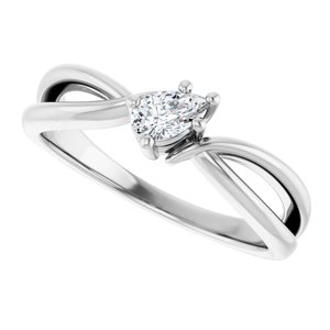 10K White Gold 5x3 mm Pear Ring Mounting – image 8