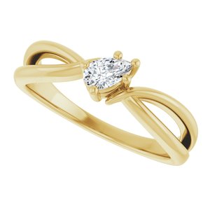 18K Yellow Gold 5x3 mm Pear Ring Mounting – image 8