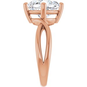 10K Rose Gold 9x9 mm Cushion Ring Mounting – image 7