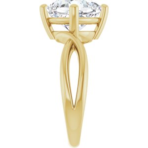 10K Yellow Gold 9x9 mm Cushion Ring Mounting – image 7