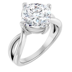 Continuum Sterling Silver 9x9 mm Cushion Ring Mounting