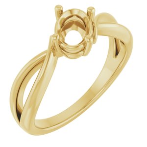 14K Yellow Gold 7x5 mm Oval Ring Mounting – image 2