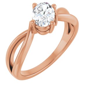 18K Rose Gold 7x5 mm Oval Ring Mounting