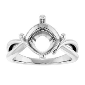 Platinum 9x9 mm Cushion Ring Mounting – image 6