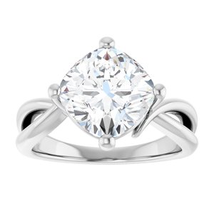 14K White Gold 9x9 mm Cushion Ring Mounting – image 5