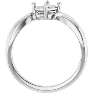 14K White Gold 7x5 mm Oval Ring Mounting – image 4