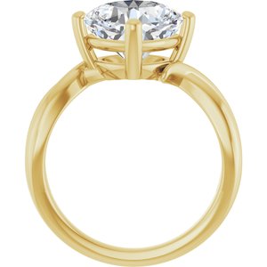 14K Yellow Gold 9x9 mm Cushion Ring Mounting – image 3