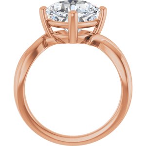 14K Rose Gold 9x9 mm Cushion Ring Mounting – image 3