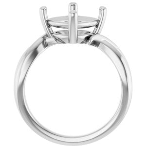 18K White Gold 9x9 mm Cushion Ring Mounting – image 4