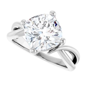 10K White Gold 9x9 mm Cushion Ring Mounting – image 8
