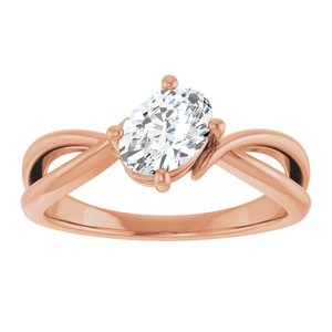 18K Rose Gold 7x5 mm Oval Ring Mounting – image 5