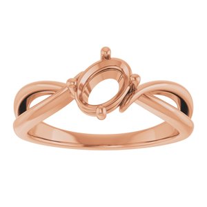 10K Rose Gold 7x5 mm Oval Ring Mounting – image 6