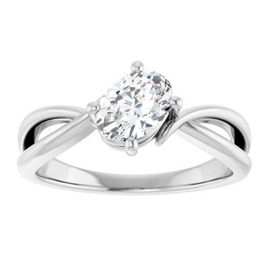 14K White Gold 7x5 mm Oval Ring Mounting – image 5