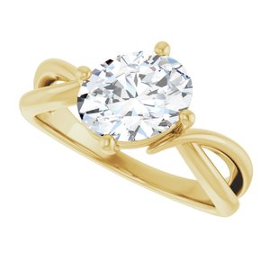 10K Yellow Gold 9x7 mm Oval Ring Mounting – image 8