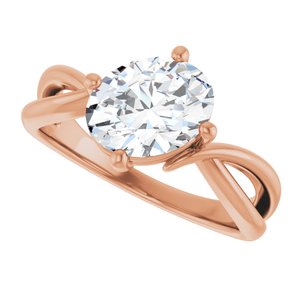 14K Rose Gold 9x7 mm Oval Ring Mounting – image 8