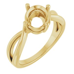 18K Yellow Gold 9x7 mm Oval Ring Mounting – image 2