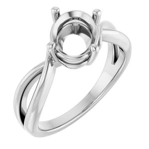Sterling Silver 9x7 mm Oval Ring Mounting – image 2