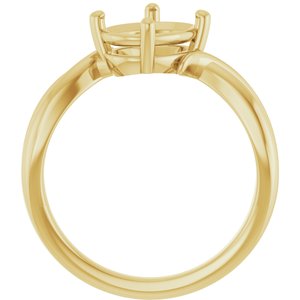 10K Yellow Gold 9x7 mm Oval Ring Mounting – image 4