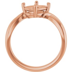 14K Rose Gold 9x7 mm Oval Ring Mounting – image 4
