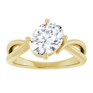 18K Yellow Gold 9x7 mm Oval Ring Mounting – image 5