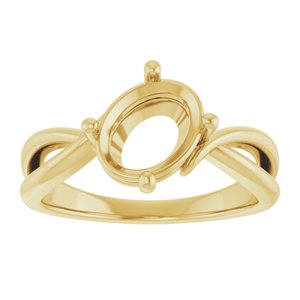 14K Yellow Gold 9x7 mm Oval Ring Mounting – image 6