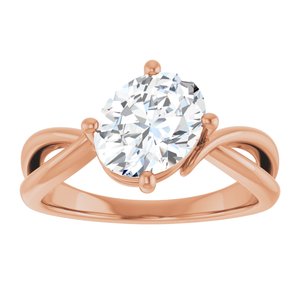 18K Rose Gold 9x7 mm Oval Ring Mounting – image 5