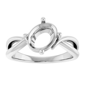 Platinum 9x7 mm Oval Ring Mounting – image 6