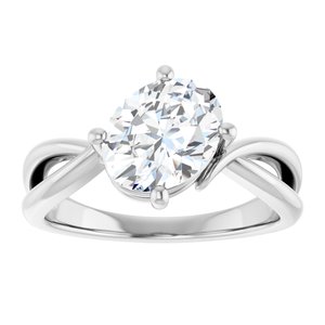 14K White Gold 9x7 mm Oval Ring Mounting – image 5