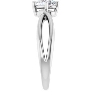 14K White Gold 6.5x4.5 mm Oval Ring Mounting – image 7