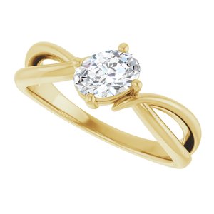 14K Yellow Gold 6.5x4.5 mm Oval Ring Mounting – image 8