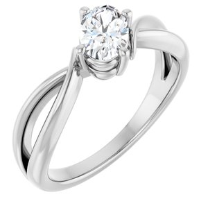 Continuum Sterling Silver 6.5x4.5 mm Oval Ring Mounting