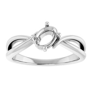 Continuum Sterling Silver 6.5x4.5 mm Oval Ring Mounting – image 6
