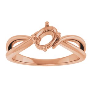 18K Rose Gold 6.5x4.5 mm Oval Ring Mounting – image 6