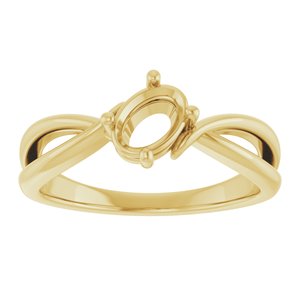 14K Yellow Gold 6.5x4.5 mm Oval Ring Mounting – image 6
