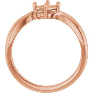 18K Rose Gold 6.5x4.5 mm Oval Ring Mounting – image 4