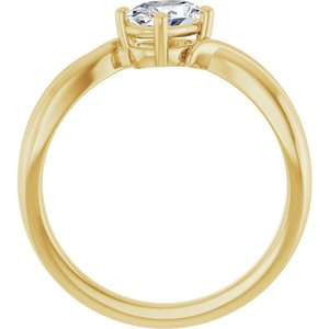 14K Yellow Gold 6.5x4.5 mm Oval Ring Mounting – image 3