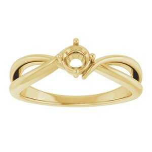 18K Yellow Gold 4.1 mm Round Ring Mounting – image 6