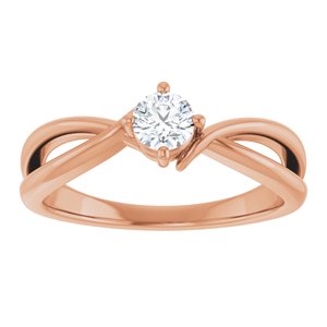 14K Rose Gold 4.1 mm Round Ring Mounting – image 5