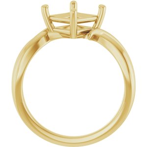 18K Yellow Gold 6.5x6.5 mm Square Ring Mounting – image 4