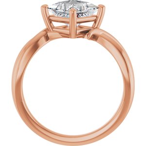 14K Rose Gold 6.5x6.5 mm Square Ring Mounting – image 3