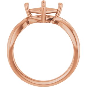 14K Rose Gold 6.5x6.5 mm Square Ring Mounting – image 4