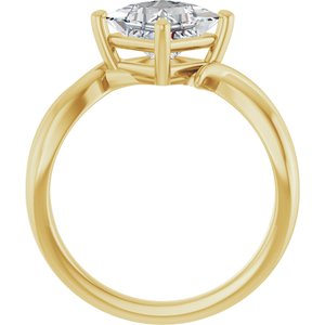 14K Yellow Gold 6.5x6.5 mm Square Ring Mounting – image 3