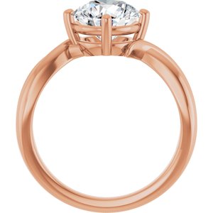 10K Rose Gold 8.2 mm Round Ring Mounting – image 3